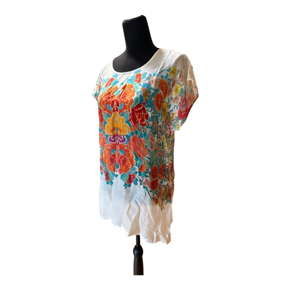 NWT Johnny Was Vibrant Sakuru Paise Short Sleeve Top. - Picture 4 of 8